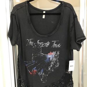 Free People graphic laced t-shirt